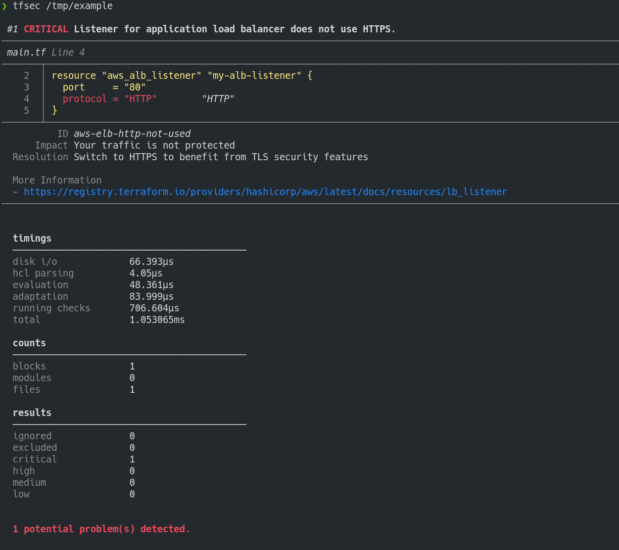 tfsec example output